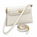 Kelly Elan 25x6.5x15cm Underarm Baguette Bag in Off White with Gold Hardware — Versatile Underarm Carry Style