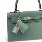 Kelly Sellier 25cm & 28cm Vert Cypress Epsom Leather Palladium Hardware Commute Shoulder — Classic Hand-Carry Silhouette