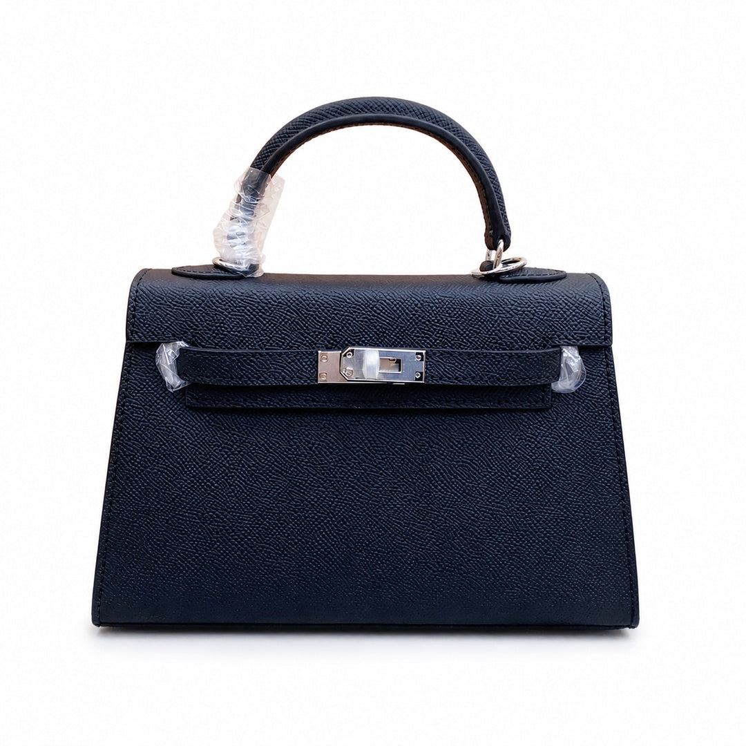 Mini Kelly II Sellier 19cm & 22cm Noir Epsom Leather Palladium Hardware — Refined Mini Handbag