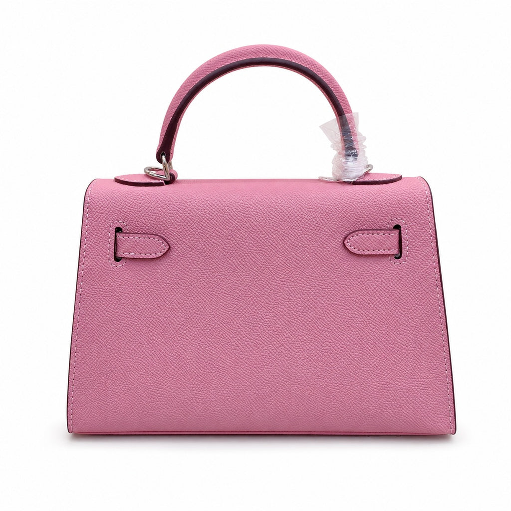 Mini Kelly II Sellier 19cm & 22cm Rose Confetti Epsom Leather Palladium Hardware — Timeless Mini Top-Handle Design