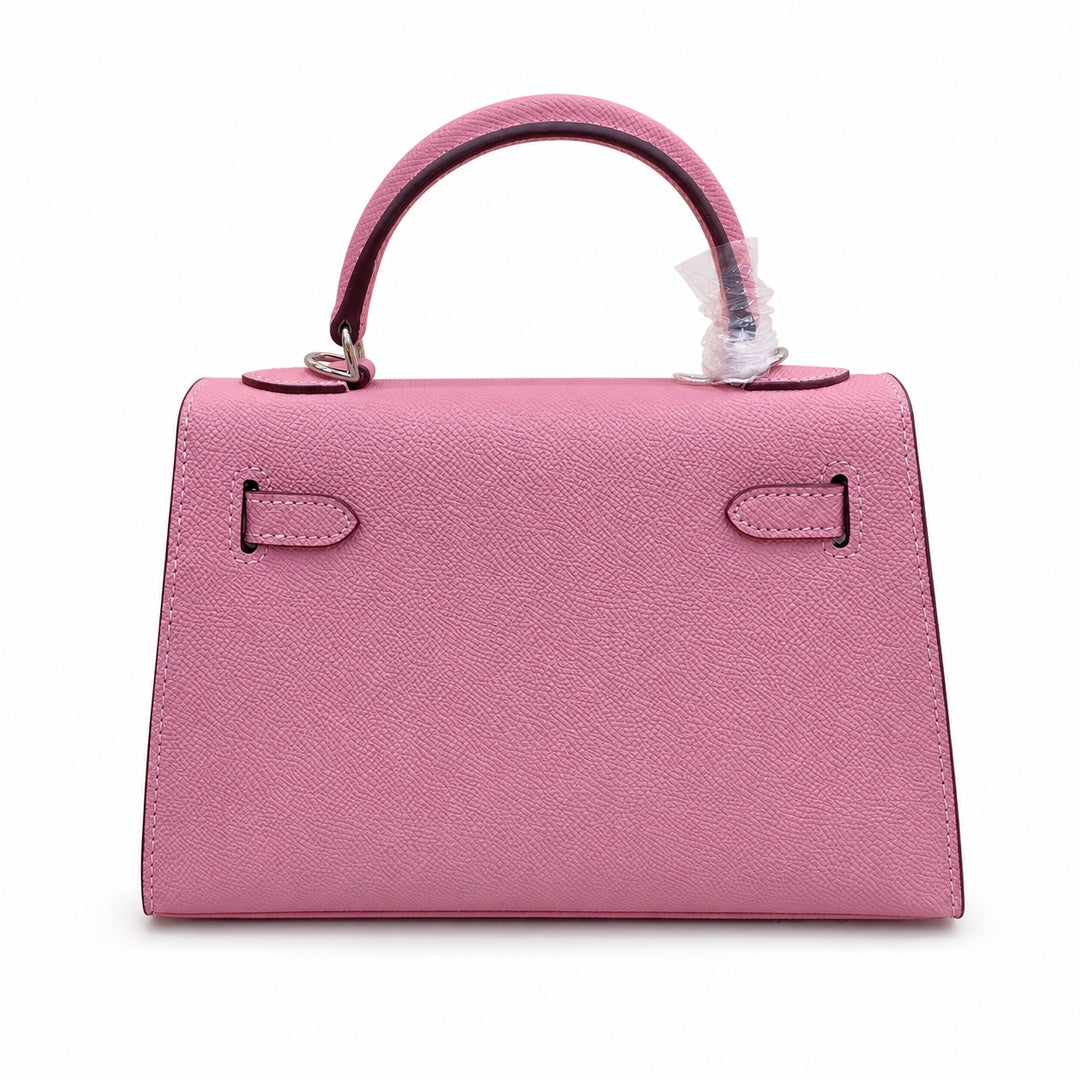 Mini Kelly II Sellier 19cm & 22cm Rose Confetti Epsom Leather Palladium Hardware — Timeless Mini Top-Handle Design