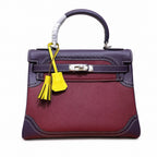 Kelly Sellier Ghillies 28cm Bordeaux & Marron Foncé Barenia Leather Palladium Hardware — Timeless Top-Handle Design