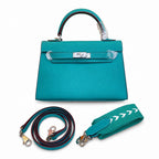 Mini Kelly II Sellier 19cm & 22cm Vert Jade Epsom Leather Palladium Hardware — Sophisticated Small-Scale Bag