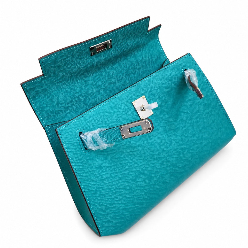Mini Kelly II Sellier 19cm & 22cm Vert Jade Epsom Leather Palladium Hardware — Sophisticated Small-Scale Bag