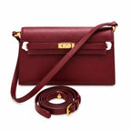 Kelly Elan 25x6.5x15cm Underarm Baguette Bag in Wine Red with Gold Hardware — Refined Underarm Handbag