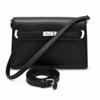 Kelly Elan 25x6.5x15cm Underarm Baguette Bag in Black with Silver Hardware — Versatile Underarm Carry Style