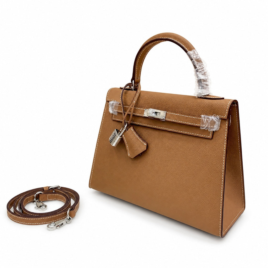 Kelly Sellier 25cm & 28cm Gold Epsom Leather Palladium Hardware Vintage — Elegant Structured Carry Style
