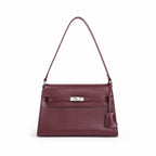 Kelly Elan 25x6.5x15cm Underarm Baguette Bag in Wine Red with Silver Hardware — Elongated Shoulder Bag