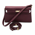 Kelly Elan 25x6.5x15cm Underarm Baguette Bag in Brown with Gold Hardware — Versatile Underarm Carry Style