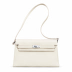 Kelly Elan 25x6.5x15cm Underarm Baguette Bag in Off White with Silver Hardware — Streamlined Elan Carry Design