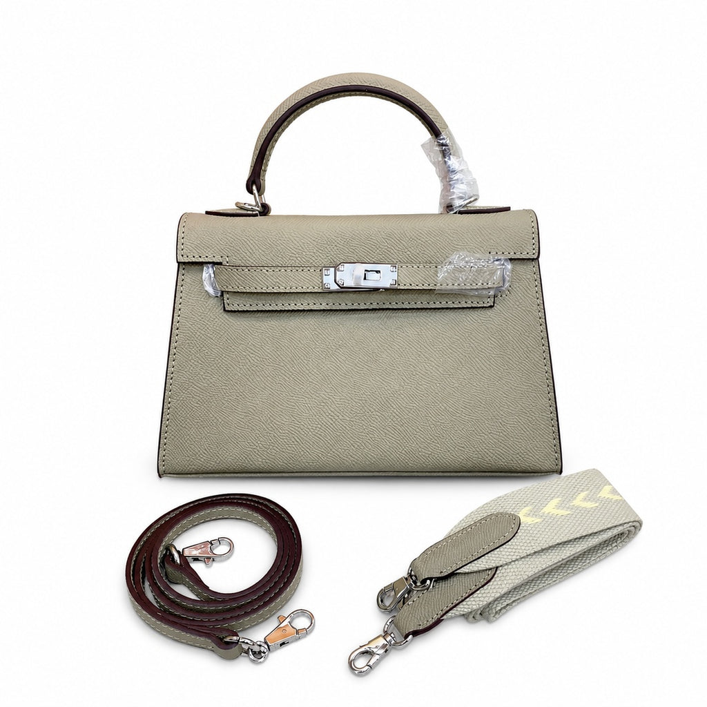 Mini Kelly II Sellier 19cm & 22cm Sauge Epsom Leather Palladium Hardware — Elegant Compact Carry Style