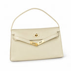 Kelly Elan 25x6.5x15cm Underarm Baguette Bag in Off White with Gold Hardware — Versatile Underarm Carry Style