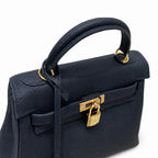 Kelly Sellier 20cm & 25cm & 28cm Bleu Nuit Togo Leather Gold Hardware — Timeless Top-Handle Design