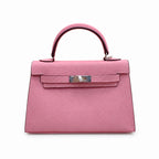 Mini Kelly II Sellier 19cm & 22cm Rose Confetti Epsom Leather Palladium Hardware — Timeless Mini Top-Handle Design