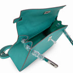 Kelly Sellier 25cm & 28cm Vert Jade Epsom Leather Palladium Hardware Daily Designer Handba — Classic Hand-Carry Silhouette