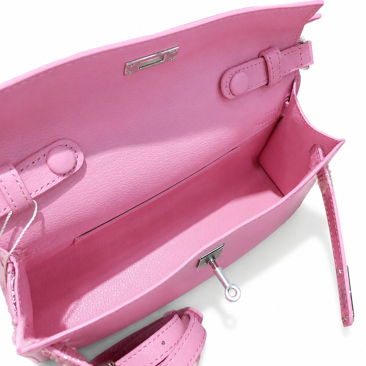 Kelly Elan 25x6.5x15cm Underarm Baguette Bag in Mauve Iris Purple with Silver Hardware — Distinctive Elongated Handbag