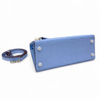 Kelly Sellier 25cm & 28cm Bleu Brume Epsom Leather Palladium Hardware Vintage — Distinctive Hand-Carry Bag