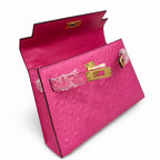Mini Kelly II 19cm Sellier Violine Ostrich Gold Hardware Premium Women Shoulder Bag — Timeless Mini Top-Handle Design