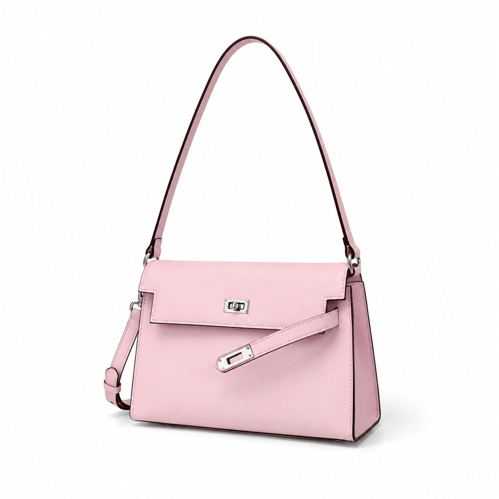 Kelly Elan 25x6.5x15cm Underarm Baguette Bag in Mauve Iris Purple with Silver Hardware — Distinctive Elongated Handbag