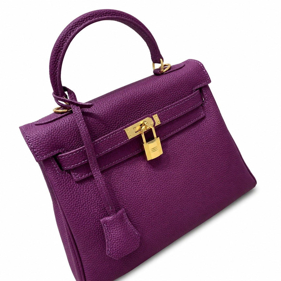 Kelly Sellier 20cm & 25cm & 28cm Anémone Togo Leather Gold Hardware — Distinctive Hand-Carry Bag