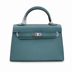 Mini Kelly II Sellier 19cm & 22cm Vert Cypress Epsom Leather Palladium Hardware — Versatile Mini Carry Design