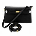 Kelly Elan 25x6.5x15cm Underarm Baguette Bag in Black with Gold Hardware — Streamlined Elan Carry Design