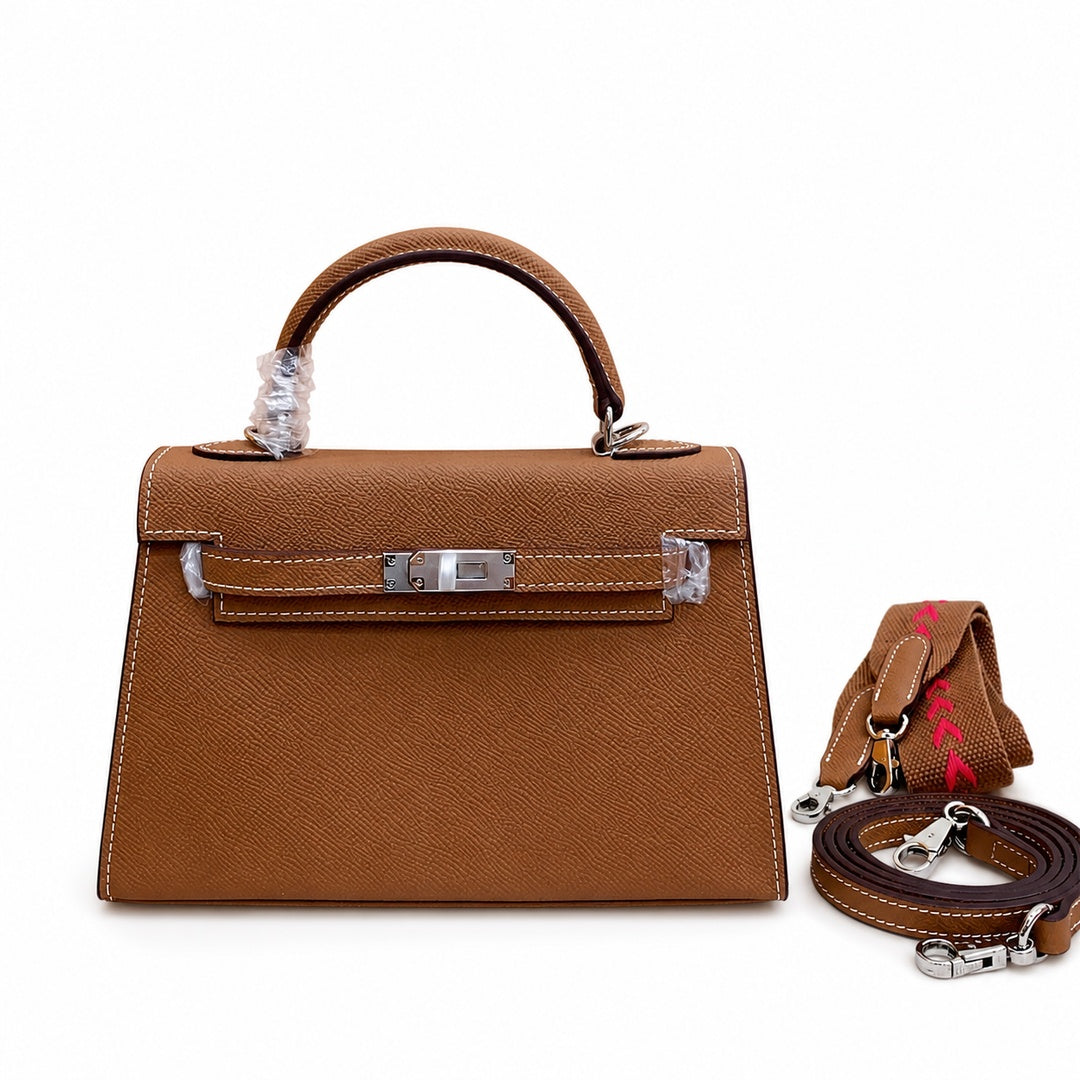 Mini Kelly II Sellier 19cm & 22cm Etoupe Epsom Leather Palladium Hardware — Versatile Mini Carry Design