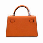 Mini Kelly II Sellier 19cm & 22cm Orange Epsom Leather Palladium Hardware — Versatile Mini Carry Design