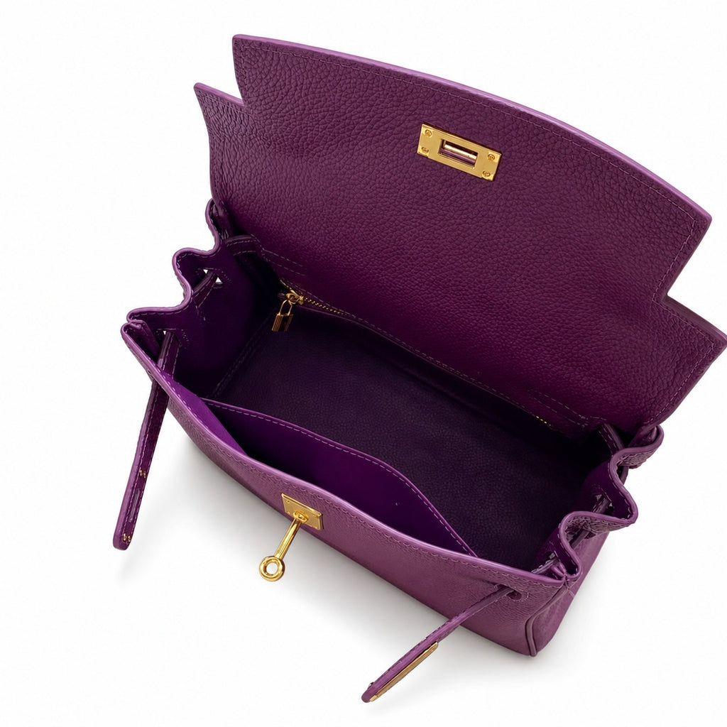 Kelly Sellier 20cm & 25cm & 28cm Anémone Togo Leather Gold Hardware — Distinctive Hand-Carry Bag