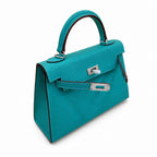 Mini Kelly II Sellier 19cm & 22cm Vert Jade Epsom Leather Palladium Hardware — Sophisticated Small-Scale Bag