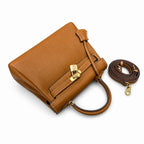 Kelly Sellier 20cm & 25cm & 28cm Gold Togo Leather Gold Hardware — Elegant Structured Carry Style