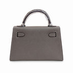 Mini Kelly II Sellier 19cm & 22cm Gris Asphalte Epsom Leather Palladium Hardware — Small Structured Carry Style