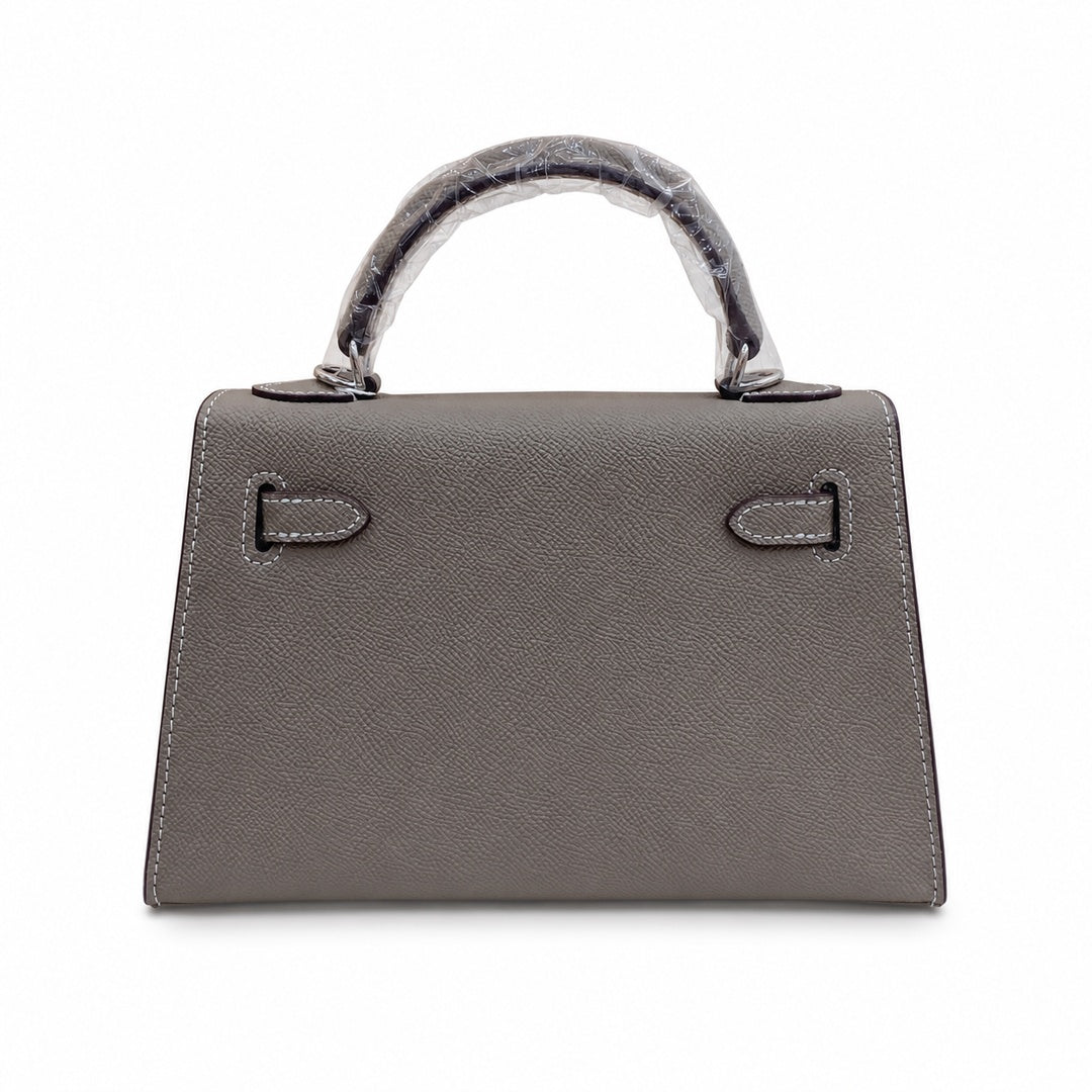 Mini Kelly II Sellier 19cm & 22cm Gris Asphalte Epsom Leather Palladium Hardware — Small Structured Carry Style