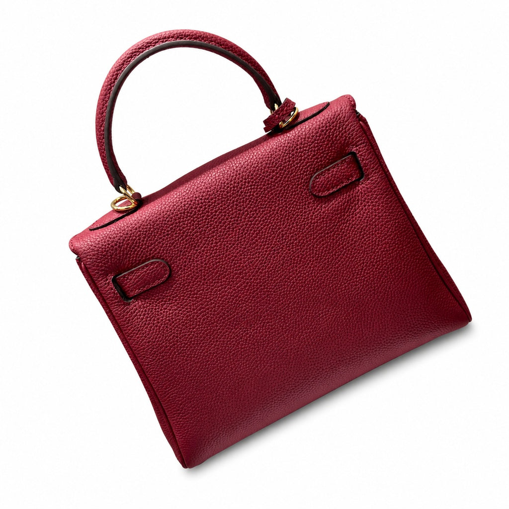 Kelly Sellier 20cm & 25cm & 28cm Rouge H Togo Leather Gold Hardware — Elegant Structured Carry Style