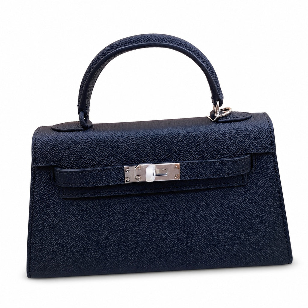 Mini Kelly II Sellier 19cm & 22cm Noir Epsom Leather Palladium Hardware — Refined Mini Handbag