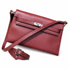 Kelly Elan 25x6.5x15cm Underarm Baguette Bag in Wine Red with Silver Hardware — Elongated Shoulder Bag