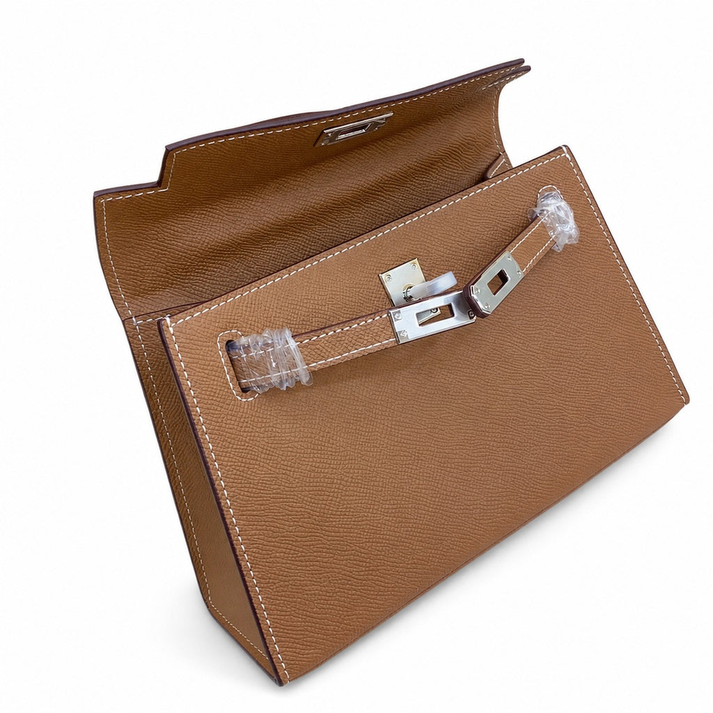 Mini Kelly II Sellier 19cm & 22cm Etoupe Epsom Leather Palladium Hardware — Versatile Mini Carry Design
