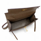Mini Kelly II Sellier 19cm & 22cm Etoupe Ostrich Leather Gold Hardware — Elegant Compact Carry Style