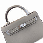 Mini Kelly II Sellier 19cm & 22cm Gris Asphalte Epsom Leather Palladium Hardware — Small Structured Carry Style