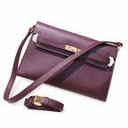 Kelly Elan 25x6.5x15cm Underarm Baguette Bag in Brown with Gold Hardware — Versatile Underarm Carry Style
