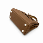 Kelly Sellier 20cm & 25cm & 28cm Chocolat Togo Leather Gold Hardware — Refined Top-Handle Bag