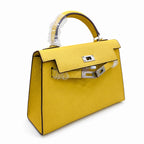Mini Kelly II Sellier 19cm & 22cm Jaune Ambre Epsom Leather Palladium Hardware — Distinctive Petite Bag