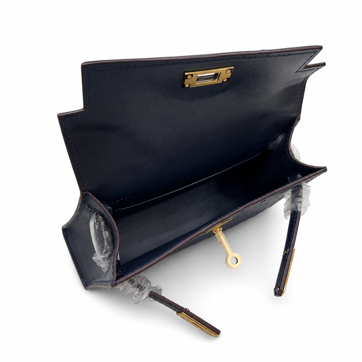 Mini Kelly Sellier 19cm Bleu Nuit Ostrich Leather Gold Hardware — Sophisticated Small-Scale Bag