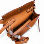 Kelly Elan 25x6.5x15cm Underarm Baguette Bag in Brown with Silver Hardware — Versatile Underarm Carry Style