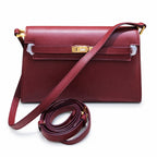 Kelly Elan 25x6.5x15cm Underarm Baguette Bag in Wine Red with Gold Hardware — Refined Underarm Handbag