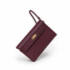 Kelly Elan 25x6.5x15cm Underarm Baguette Bag in Wine Red with Gold Hardware — Refined Underarm Handbag
