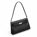 Kelly Elan 25x6.5x15cm Underarm Baguette Bag in Black with Gold Hardware — Streamlined Elan Carry Design