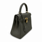 Kelly Sellier 20cm & 25cm & 28cm Gris Asphalte Togo Leather Gold Hardware — Polished Structured Handbag
