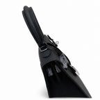 Kelly Sellier 25cm & 28cm Noir Epsom Leather Palladium Hardware Women Luxury — Distinctive Hand-Carry Bag