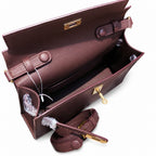 Kelly Elan 25x6.5x15cm Underarm Baguette Bag in Brown with Gold Hardware — Versatile Underarm Carry Style